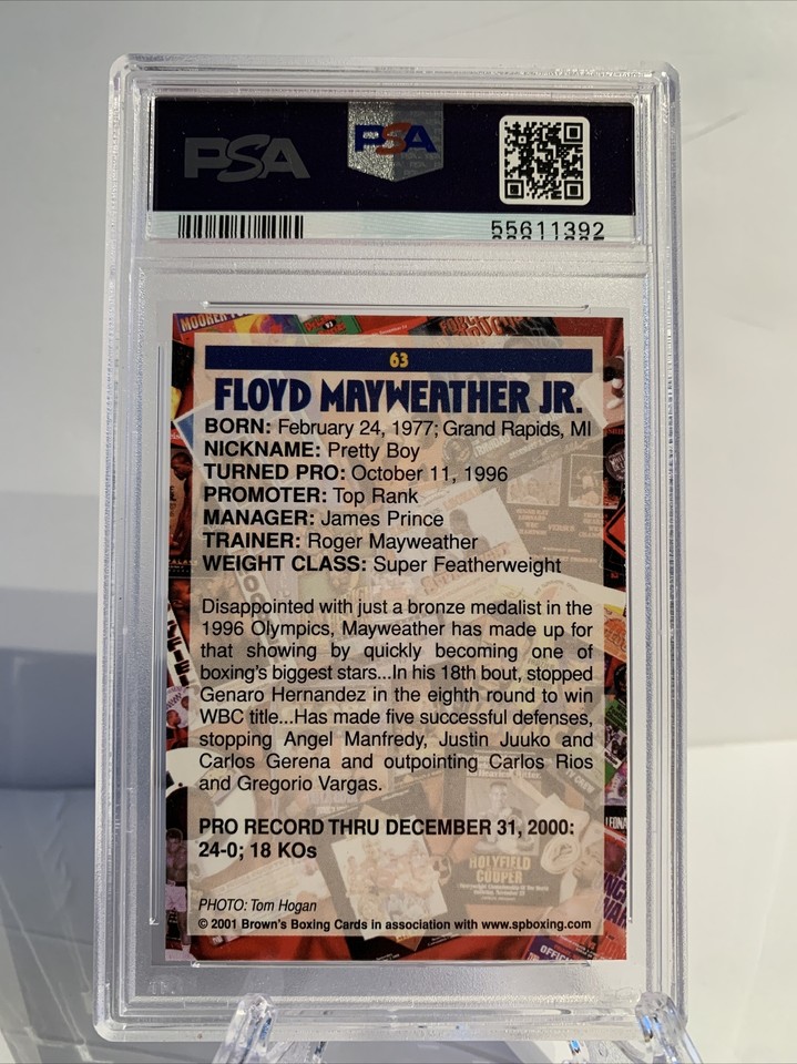 2001 Floyd Mayweather Brown’s Boxing Card 13th Set… PSA 10
