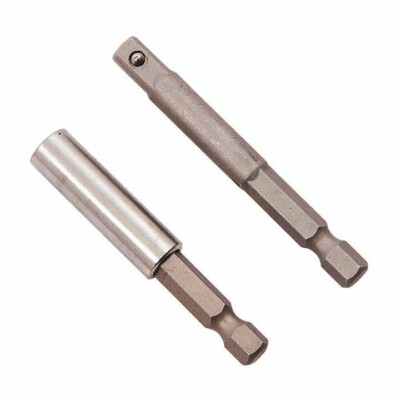 Amtech 1/4'' 2 Stück Bithalter & Adapter Set Steckschlüssel Adapter Magnet Bithalter