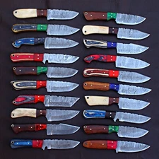 LOT OF 20 CUSTOM HANDMADE DAMASCUS STEEL FULL TANG SKINNER HUNTING EDC KNIFE 97