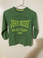 John Deere Tractors "Field Tested" Youth Small 8 Green Long Sleeve Shirt