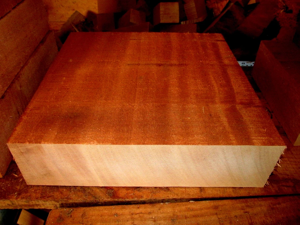 GREEN VALLEY WOOD PRODUCTS BEAUTIFUL KILN DRIED AFRICAN MAHOGANY BOWL BLANK LATHE LUMBER CARVE 8 x 8 x 4"