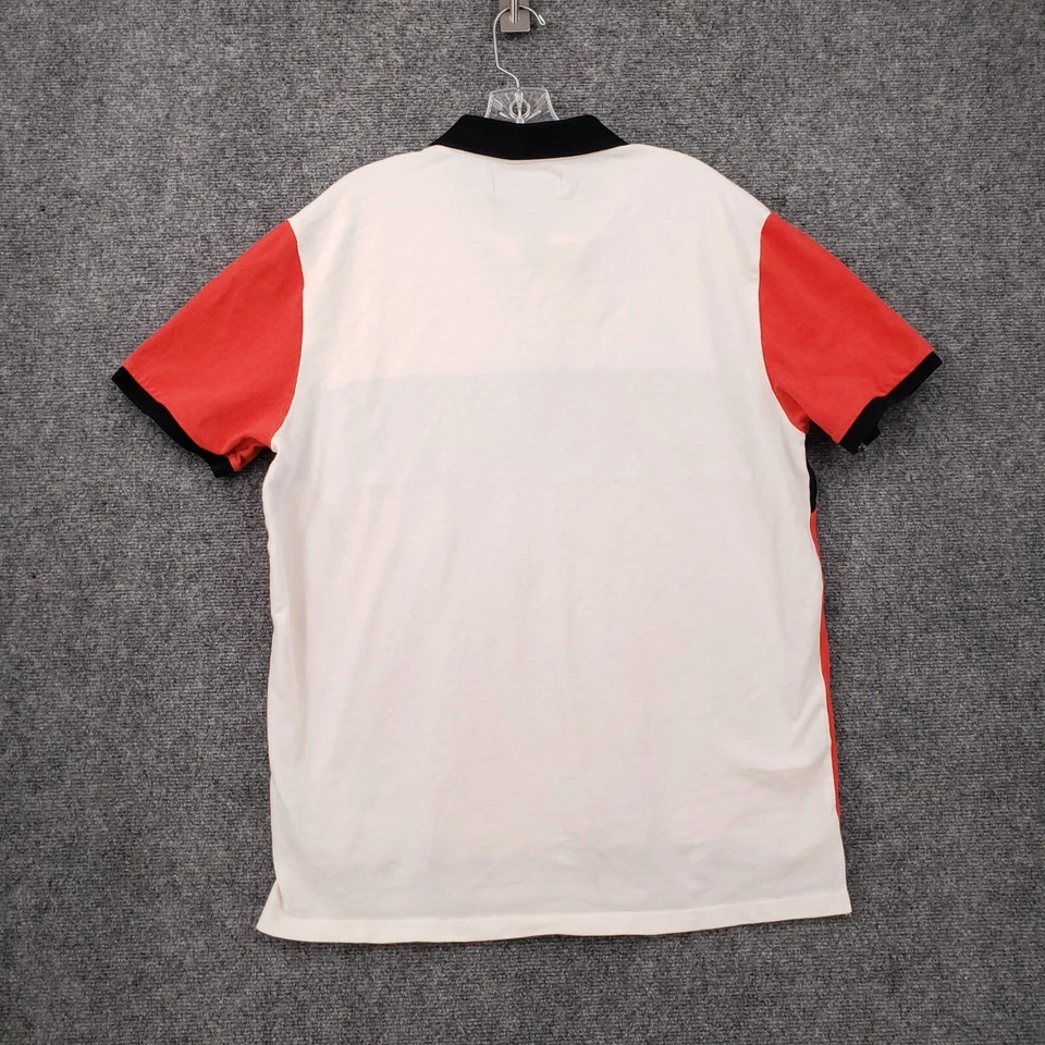 Camisa Polo Pirámide Negra Hombres XL Roja Manga Corta Bloques de Color Golf Algodón Cuello Foto 2 de 4