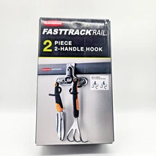 Rubbermaid Fast Track Garage Storage Wall Mounted 2-Handle Hook 2 Piece
