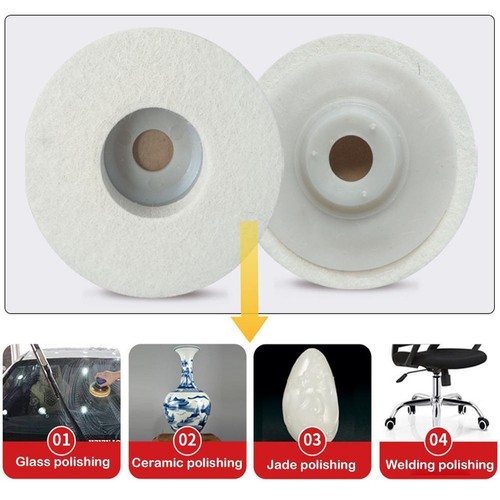 2pcs Corner Grinding Wheel Felt Polishing Disc, 100mm Wool Polishing Pad New - Picture 2 of 11