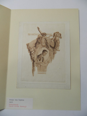 Trial print FRANZ VON BAYROS BOOKPLATE EROTIC ART NOUVEAU 1922 EROTIC