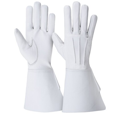 Long Cuff Gauntlets Leather Gloves Piper Drummer Band Leather Gloves Brand New