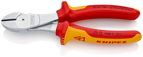 Knipex 74 06 180 Kraft-Seitenschneider 180 Mm Vde Isoliert Verchromt Zange Neu-image