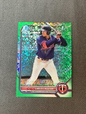 2022 Bowman Chrome #BCP-1- CARLOS AGUIAR Green MiniDiamond RC 1st Bowman #'d/99