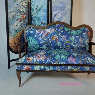 Maßstab 1:6 Puppenhaus Miniatur Möbel Retro Doppelt Sofa Wohnzimmer Unvollendet - Bild 1 von 4