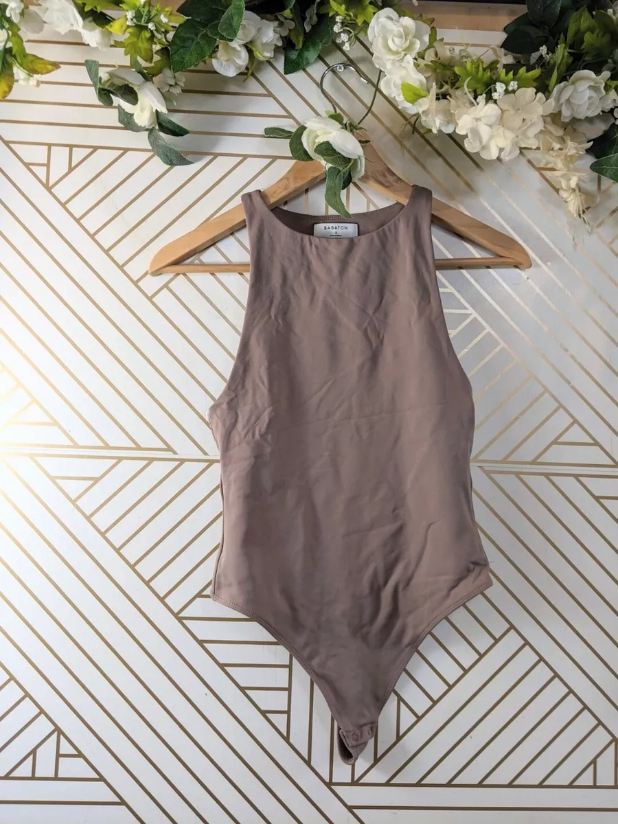 ARITZIA BABATON Women's Contour Bodysuit Tan Sleeveless Size Small