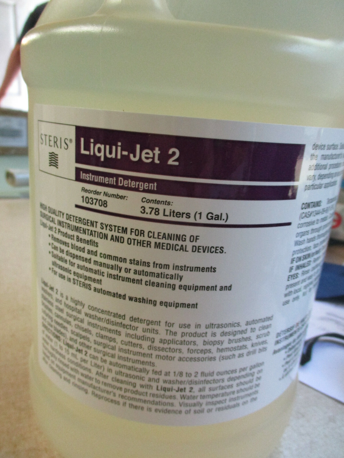 CASE OF 4 NEW Steris 103708 LiquiJet 2 Instrument Detergent 4 Gallons