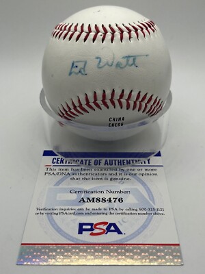 Eddie Ed Watt Orioles Signed Autograph Official League Baseball PSA DNA ...