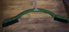 Vintage Folding Wood Hanger  Clothes Brush Green Floral