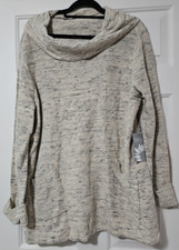 Habitat , heathered, cowl neck tunic sweater with front pockets. NWT 119 43 