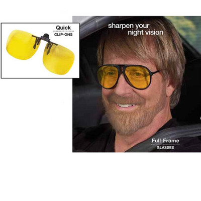 NIGHT DRIVING Eye Glasses Lenses Filter out Blue Light Sharpen Vision NEW