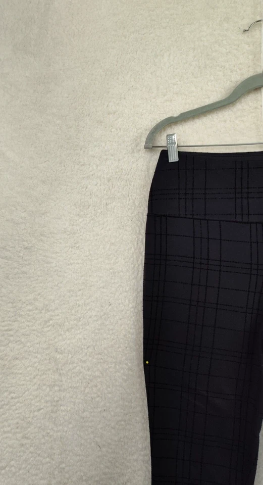 Leggings Liz Claiborne Studio para mujer medianos negros a cuadros mezcla de rayón elásticos ajustados Foto 2 de 4