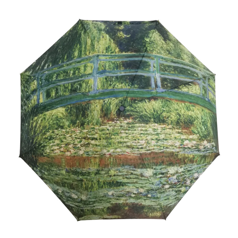 Automatic Folding Umbrella Compact Handbag Everday Brolly Klimt Japanese Bridge