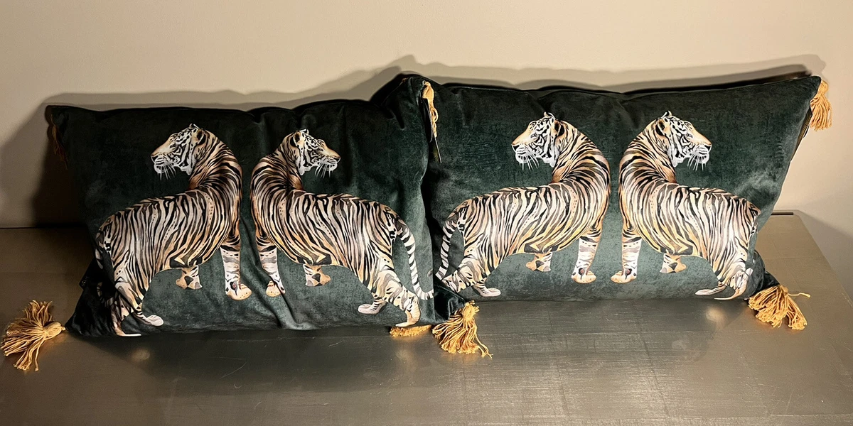 Various Linen Tiger Cushion Pillow Covers FREE Ship USA The Great Cat