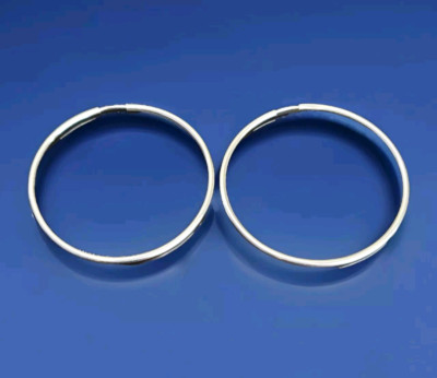 Erick's Sterling Silver Tubular 2 in. Wide Hoop Earrings Taxco.925