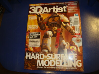 3d Artist Magazine w/ CD video tutorials 3DS Max Maya Cinema 4D Vue hard surface