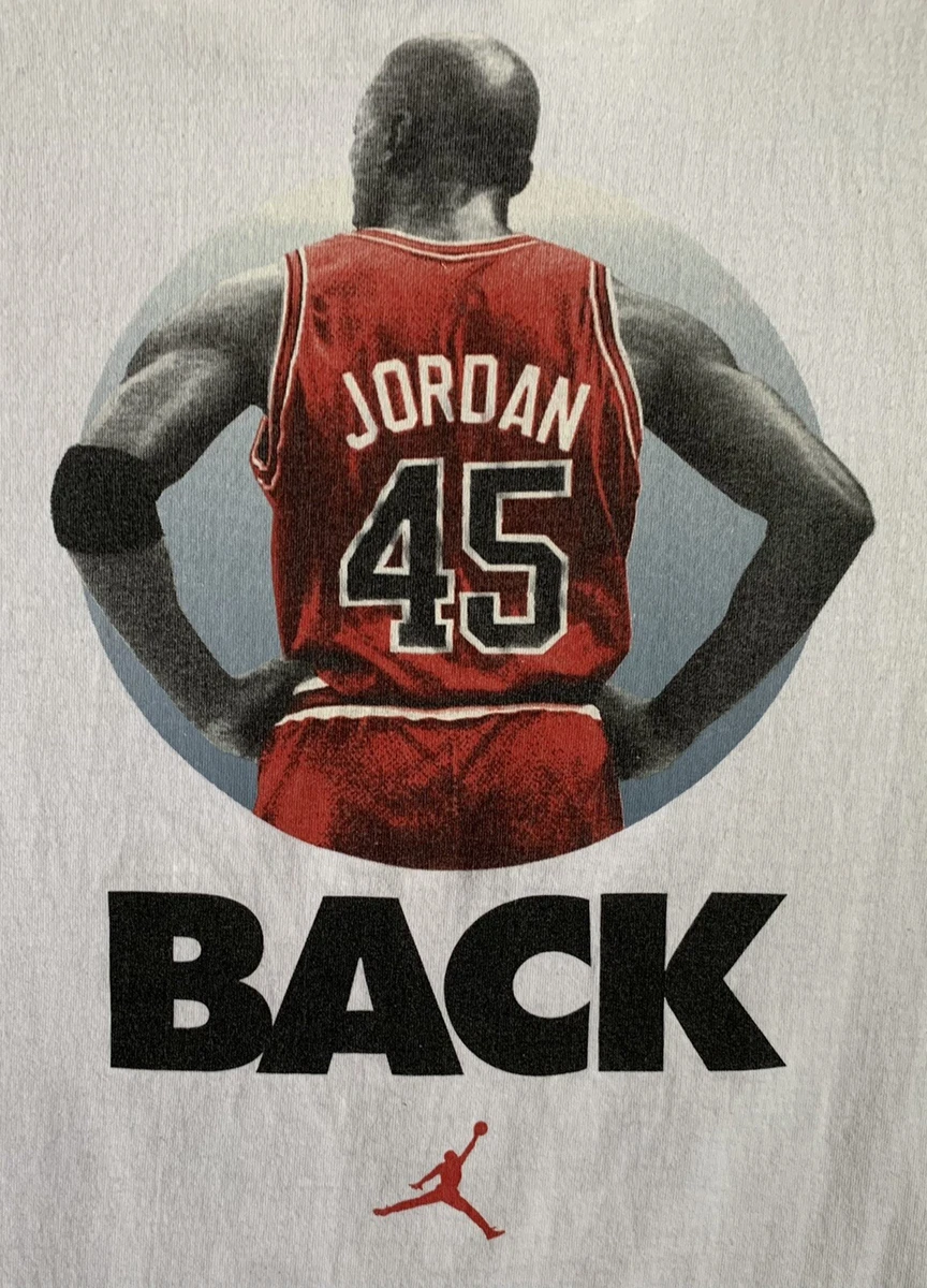 Rare Vintage 1995 / 1996 Nike Michael Jordan He's Back #45 Shirt