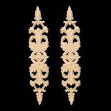 2X Classic Wood Mouldings Carved Applique Frame Decal Onlay Furniture Decoration