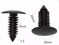 100x 8mm Bumper Clips Auto Car Hole Plastic Rivets Fastener Fender Push Pin NEW