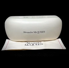 New Alexander McQueen White Sunglasses / Eyeglasses Case ONLY With Box & Cloth