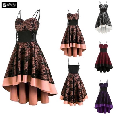 Damen Kleid Festkleid Y2K Asymmetrisch It Mädchen Damen Midi Kleid 110543