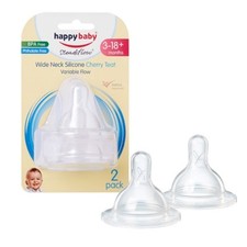Happy Baby Steadiflow Silicone Orthodontic Teat Variable Flow 2 pack