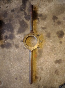 60mm ID solid steel Die stock button wrench short handle, workshop fabricated