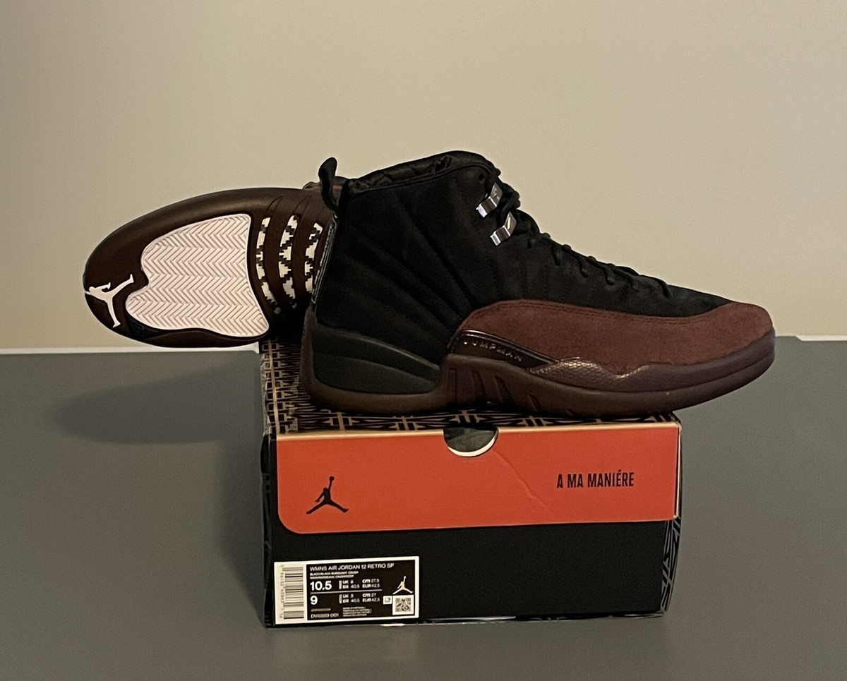 Jordan 12 Retro SP•A Ma Maniere Black•Size 10.5(w)/9(m)•New With 