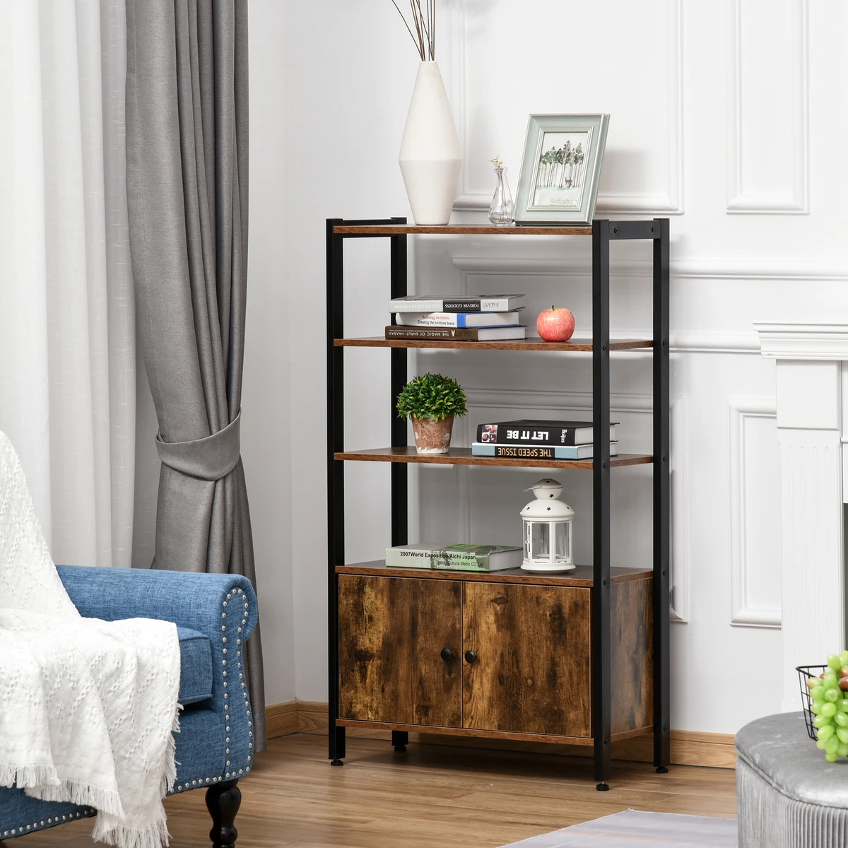 Rustic modern bookshelf outlet