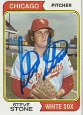 STEVE STONE CHICAGO WHITE SOX  SIGNED 1974 TOPPS CARD #486