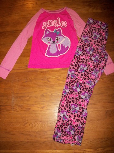 FADED GLORY 2 PC FLEECE PAJAMA PJ SLEEP SET CAT DOG FOX SPORTS GIRLS SZ XL 14 16 - Picture 6 of 13