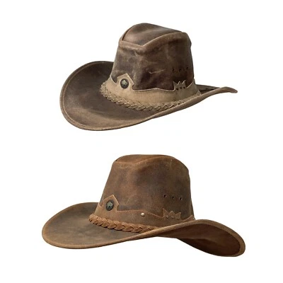 Lederhut Western Cowboy Unisex – Outdoor Hut für Reiten, Wandern & Abenteuer - Bild 1 von 3