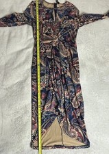 Suzanne Betro Wrap Dress Size Small Multicolor