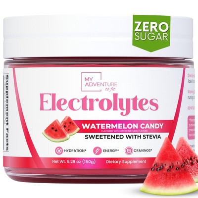 Zero Sugar - Watermelon Candy Electrolytes Powder - Refreshing Hydration - Ca...