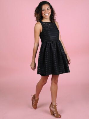 Altar'd State Dress Medium Black Lace Close to You Sleeveless Ballerina  Sheath