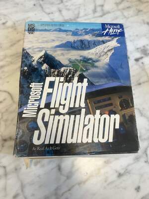 Microsoft Flight Simulator MS-DOS VTG Big Box PC Game 3.5'' Floppy DU91624