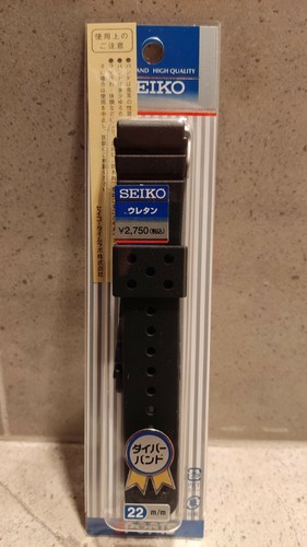 SEIKO DAL1BP Genuine Urethane Rubber Watch Strap Band 22mm Flat Vent  straight | eBay