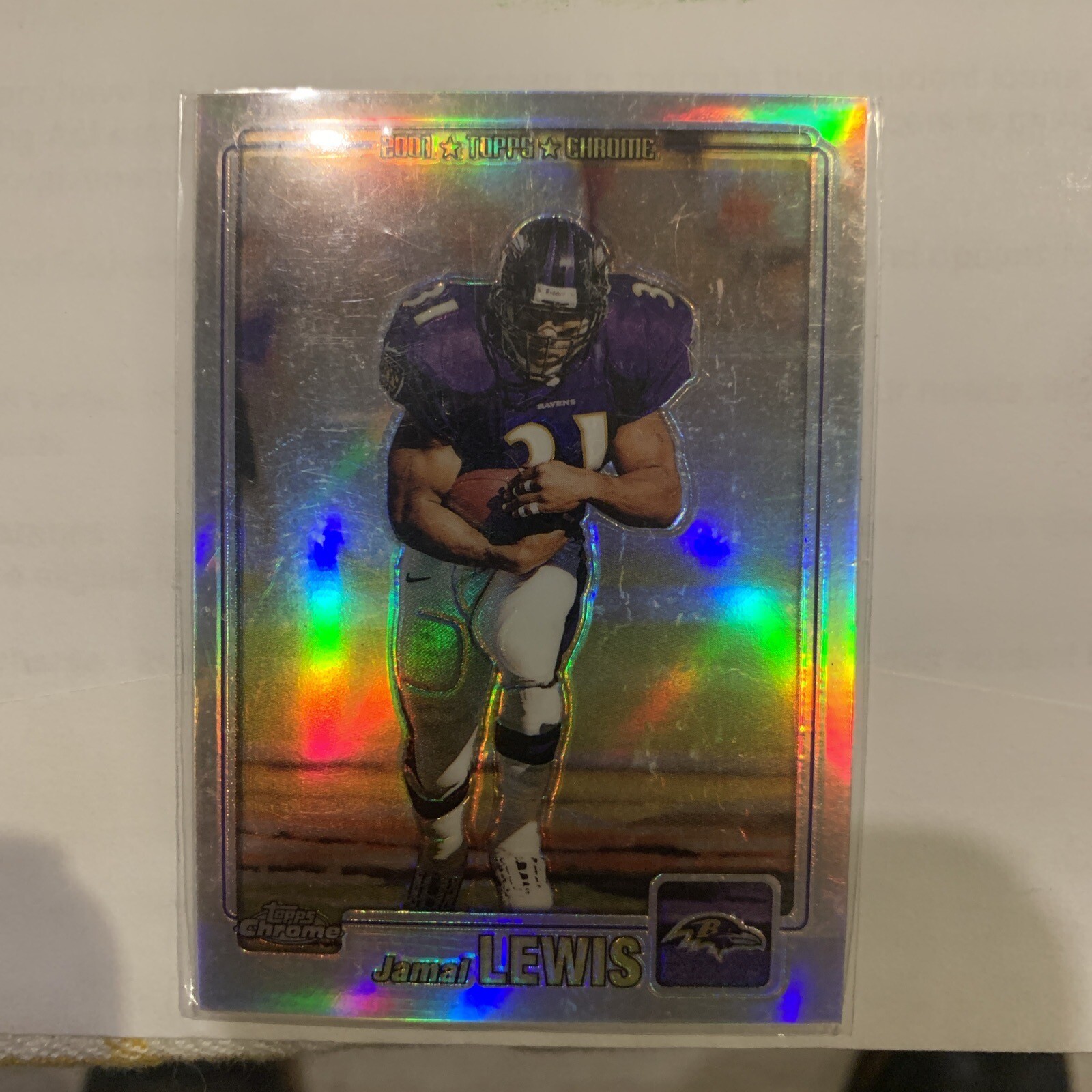 2001 Topps Chrome Refractor 369/999 Jamal Lewis #33 Baltimore Ravens