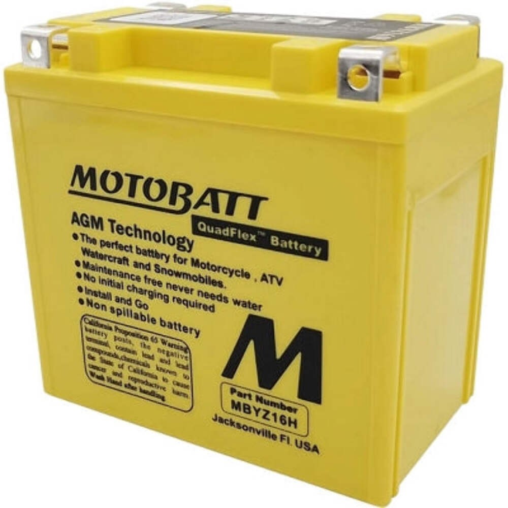 MBYZ16H Motobatt AGM Motorcycle Battery - Replaces YTX14-BS YTX14L-BS