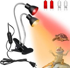 Reptile Heat Lamp, UVA UVB Light for Turtle, Bearded Dragon, White Red