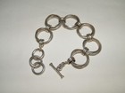 Vintage 925 STERLING SILVER "SILPADA" CIRCLE LINKS BRACELET Toggle Clasp 57g — photo 4