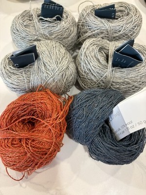 Shibui Knits TWIG Linen/Silk/Wool Yarn Graphite & Rust Ball Total 10.5 Oz Japan