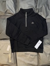 ALO Men s Black 1/4 Zip Mock Neck Pullover Sw...
