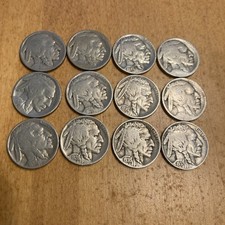 Lot Of 12 Buffalo Nickles Various Dates (includes a 1914 semi key date)