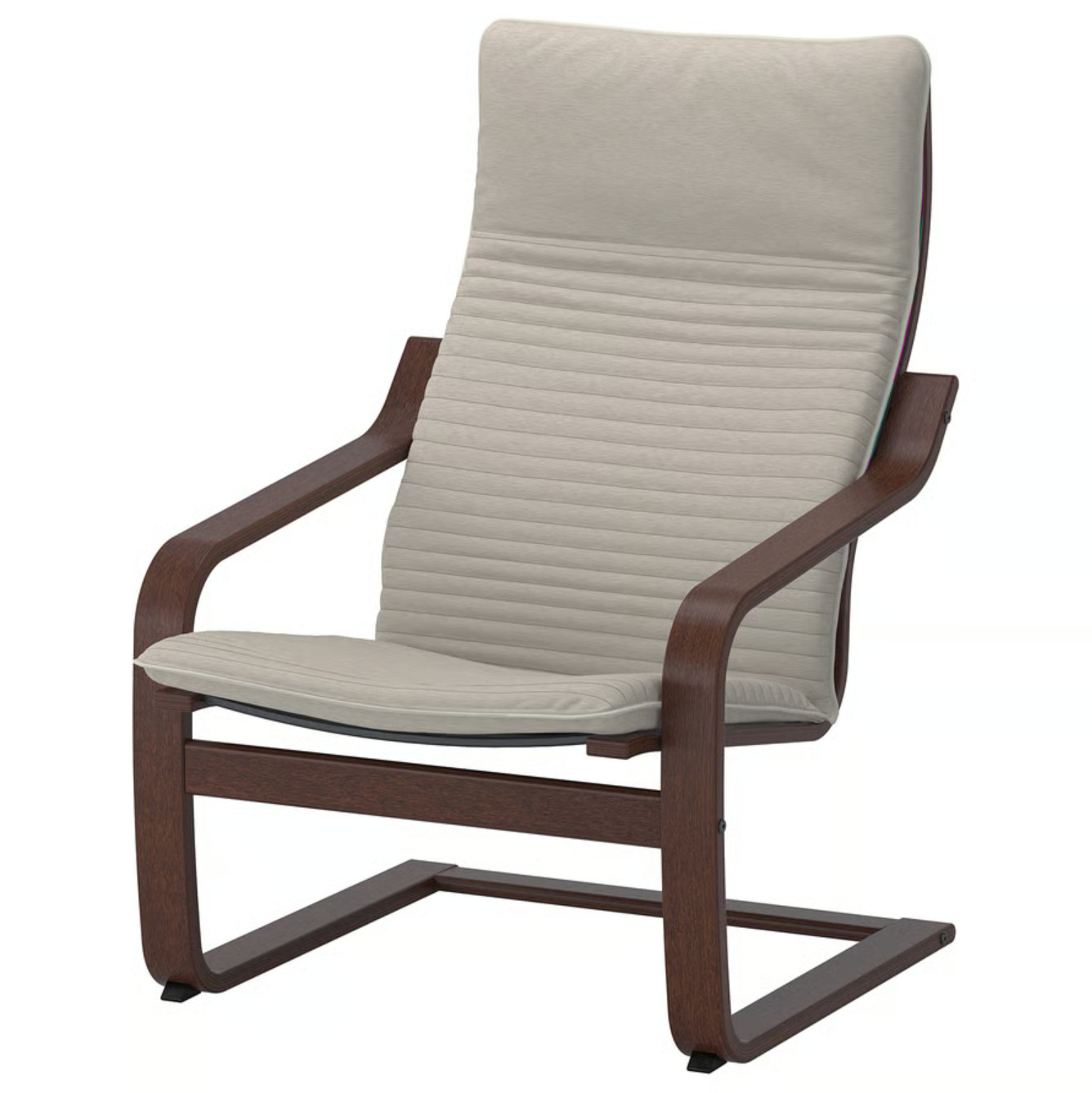 IKEA POANG Armchair, brown/Knisa light beige 093.360.22 - NE