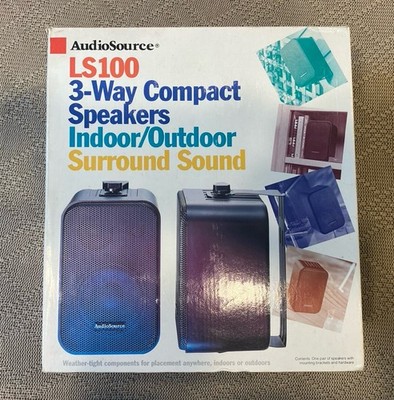 AudioSource LS100 3 Way Compact Indoor / Outdoor Speakers  New OPEN BOX